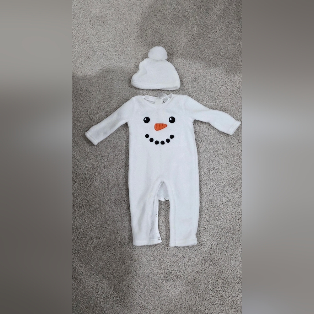 BABY White Snowman Kids Footie